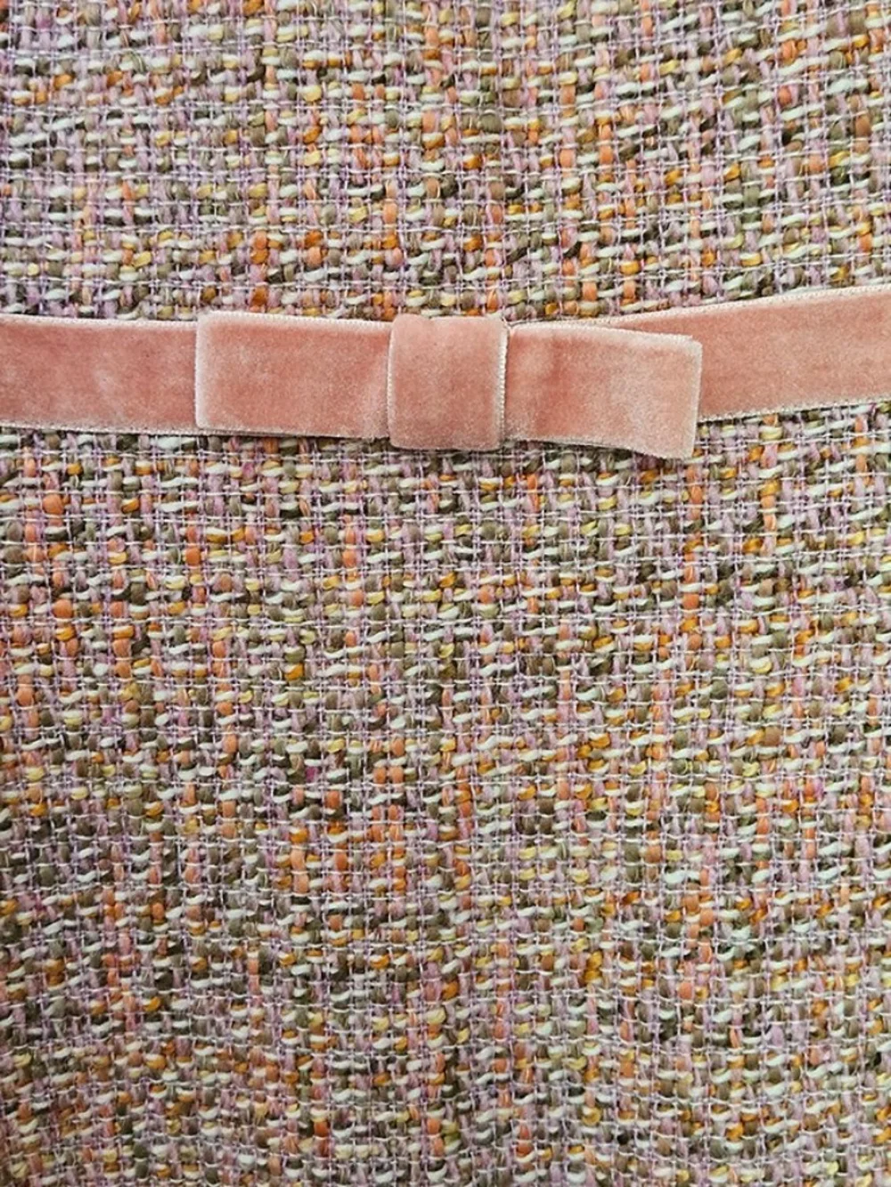 Gap Pink Tweed Bow Sheath Dress Preppy Classic Size 2 - Picture 2 of 9